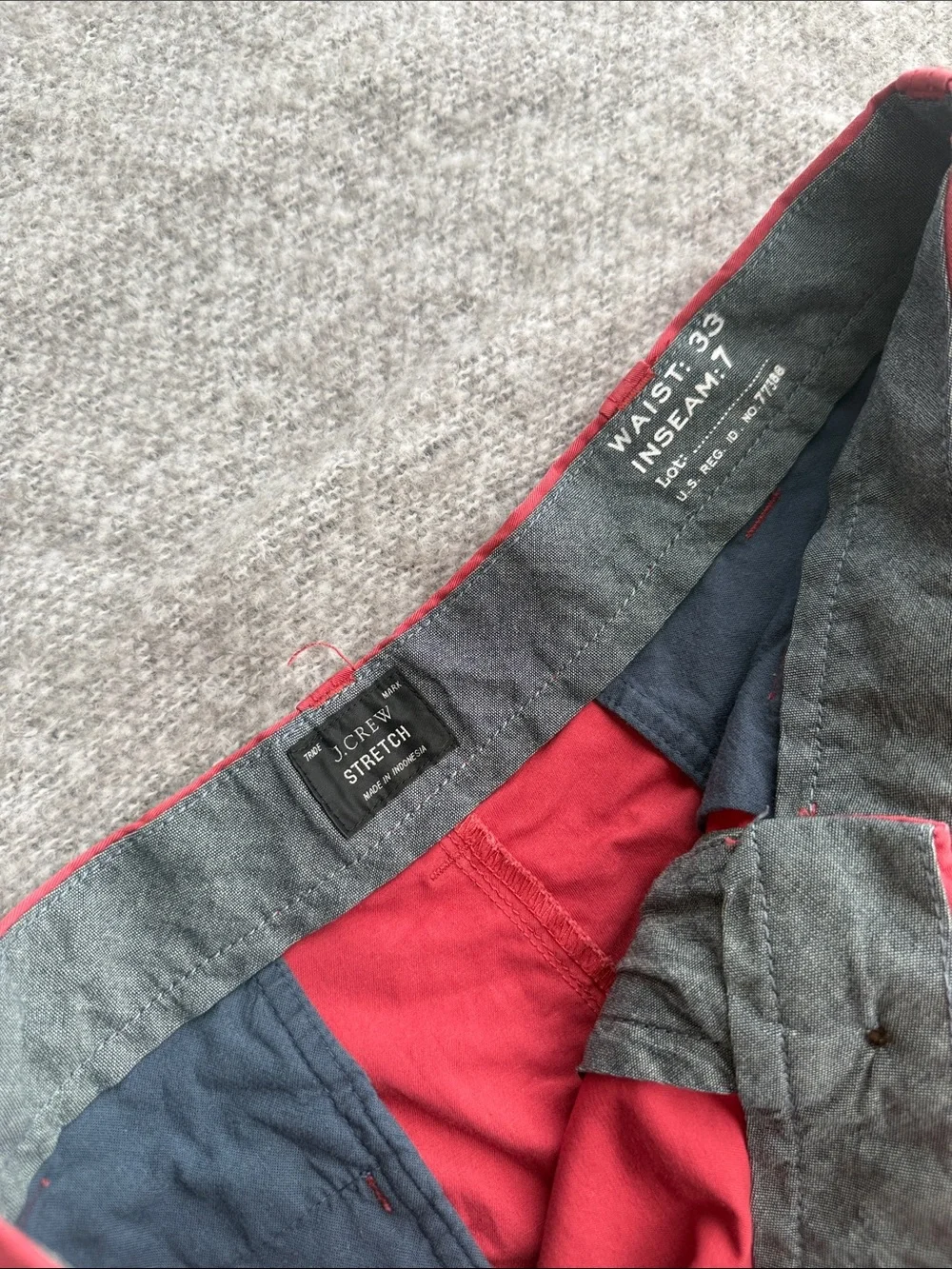 J Crew Men's Salmon Casual Cotton Shorts Chino Size 33